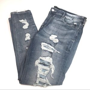 Express | distressed mid rise legging jean size 14